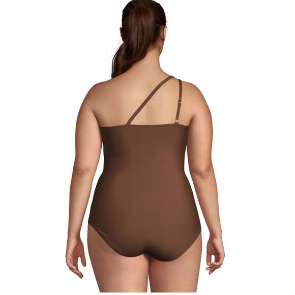Plus Size Lands' End UPF 50 Tummy Control One Shoulder One-Piece Swims Size 3X - Picture 2 of 10